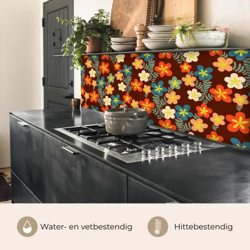 Retro - Patronen - Bloemen - Jaren 70 keuken achterwand 2 middel 871 -usp_NL
