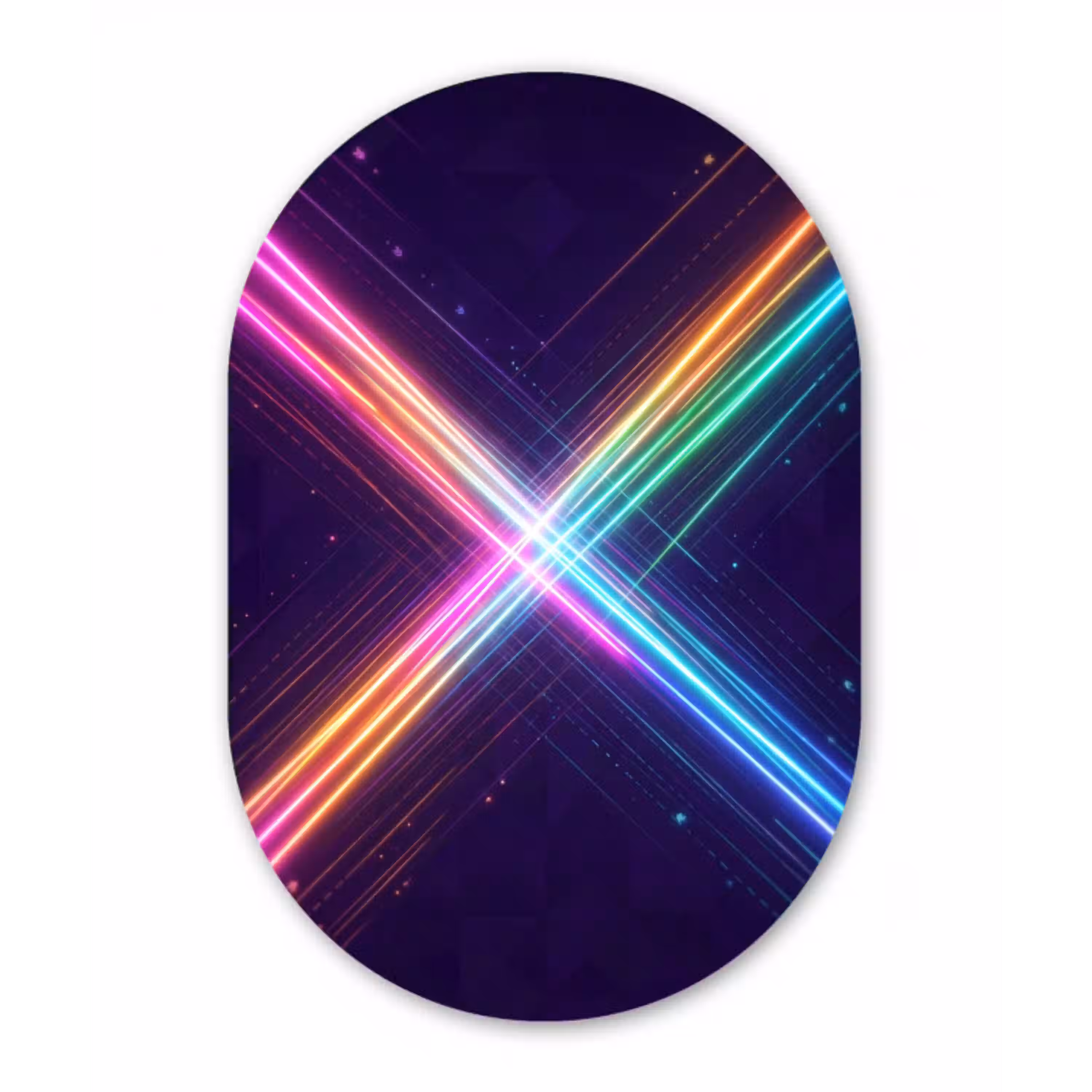 Kruisen - Lasterstralen - Neon Wandcirkel Ovaal Aluminium middel -3d