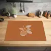Sinaasappel - Getekend - Bladeren - Bruin Inductie beschermer vinyl 3mm klein -sfeer5