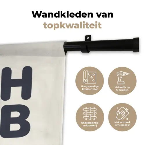 Quote - Grijs - Wit Wandkleed katoen klein -sfeer2