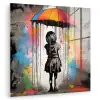 Meisje - Kunst - Paraplu - Graffiti - Kleuren - Muur plexiglas 5mm klein -zzzproduct_nieuw