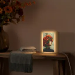 Vrouw - Appels - Rood - Bladeren Light Box met kabel (Tafellamp) klein -sfeer4