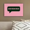 Roze - Tekstwolk - Groen - BLAH BLAH BLAH canvas 2cm klein -sfeer3
