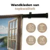 Doorkijk - Strand - Raam - Duinen - Zee Wandkleed katoen klein -sfeer2