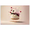Cheesecake - Eten - Roze - Taart poster papier klein -3d