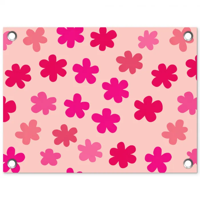 Bloemen - Patroon - Roze tuinposter los doek klein -3d