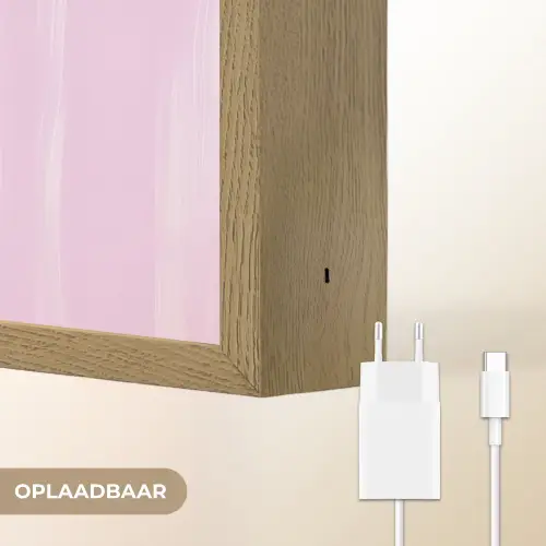 Vaas - Gestreept - Bloemen - Oranje Light Box met batterij (Wandlamp) middel -USP_websiteoplaadbaarNL