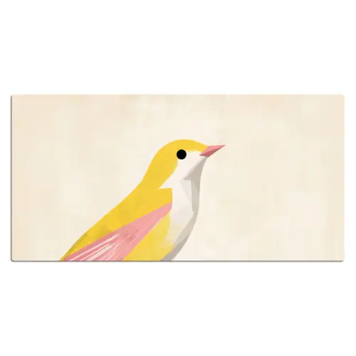 Vogel - Minimalistisch - Geel Muismat XXL klein -3d_leeg
