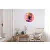 Kleurrijk - Bloemen - Vrouw - Zon Wandcirkel aluminium klein -woonkamer