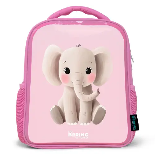Olifant - Baby - Blosjes - Illustratie Kinderrugzak - Roze middel -3d
