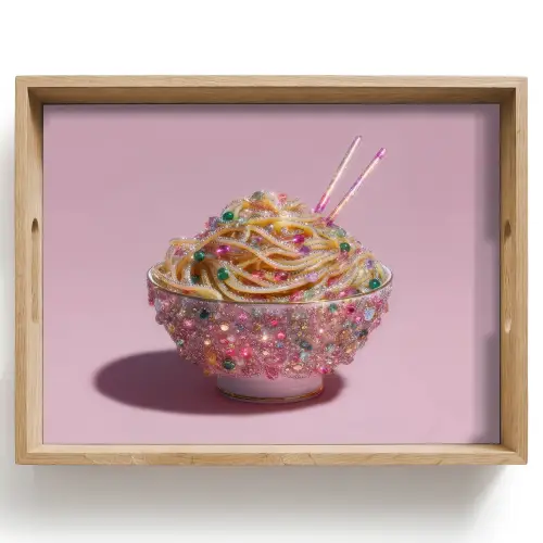 Noodles - Edelstenen - Stokjes - Roze Dienblad Rechthoek middel -z3d_shopping