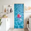 Badeend - Dobberend - Roze deurposter klein -sfeer5