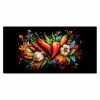 Groente - Peper - Knoflook - Graffiti - Verf - Kleurrijk Muismat XXL klein -3d_leeg