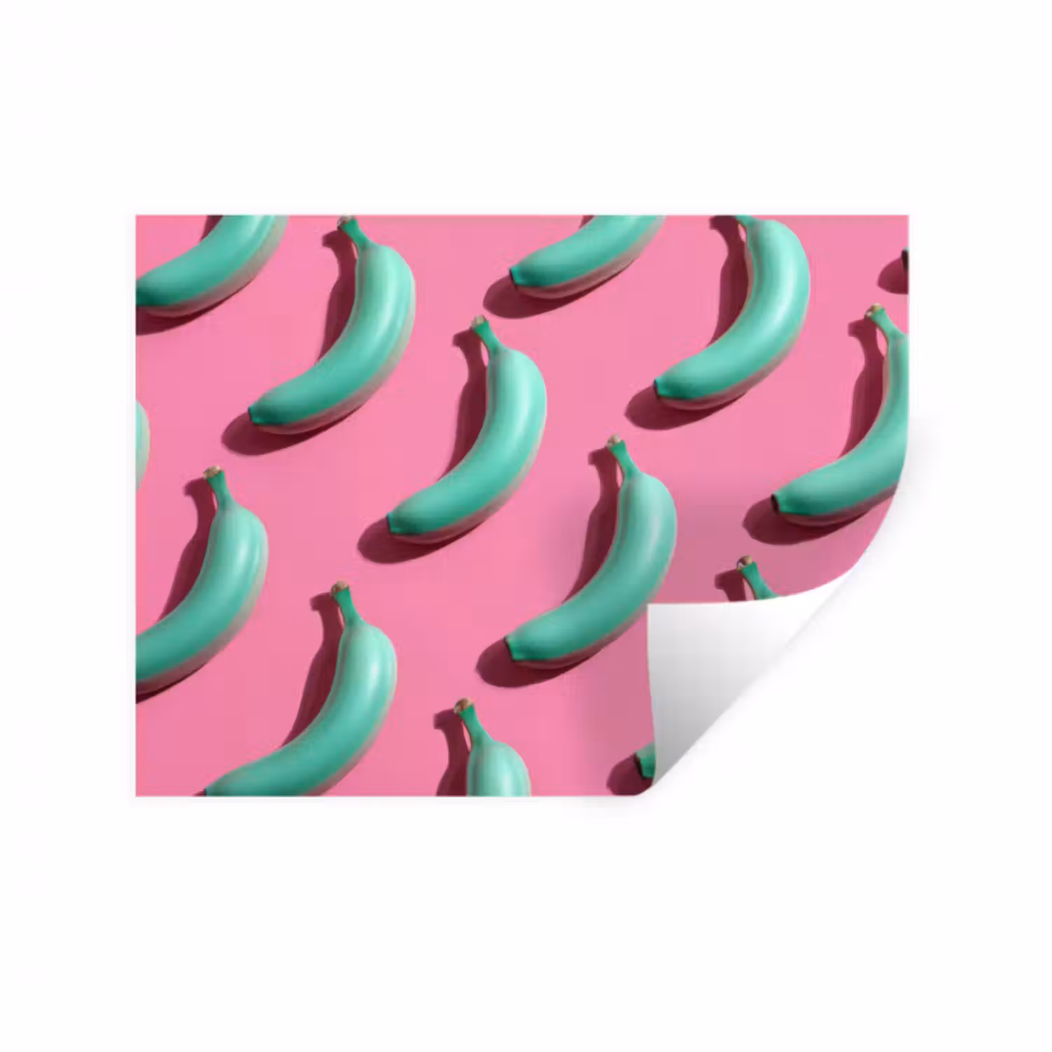 Wandtattoo – Bananen - Muster - Blau - Rosa