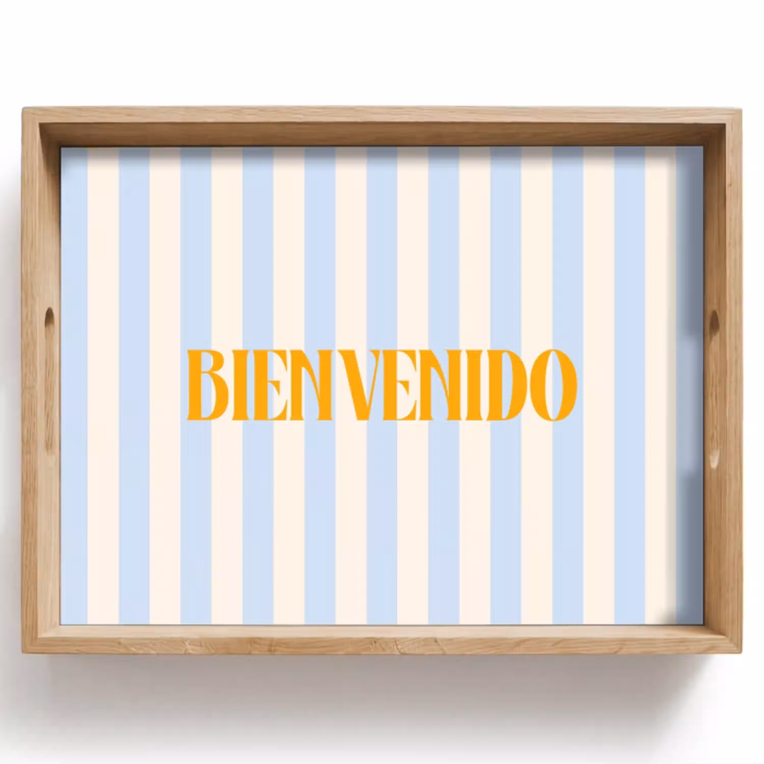 Oranje - Blauw - Strepen - Bienvenido Dienblad Rechthoek middel -z3d_shopping