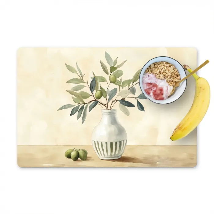 Vaas - Keramiek - Olijftakken Placemat vinyl groot -zzzproduct_Kitchenyeah-website