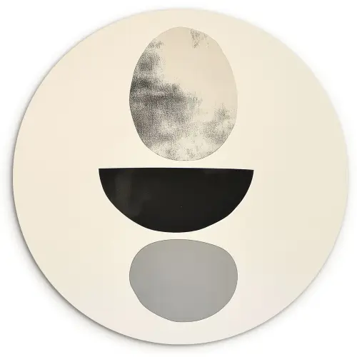 Beige - Japandi - Wabi sabi Wandcirkel plexiglas klein -3d