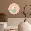 Bakje - Ijs - Aardbei - Roze Wandcirkel plexiglas klein -sfeer1