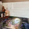 Doorkijk - Rozen - Vintage - Bloemen Inductie beschermer vinyl 3mm middel -sfeer3