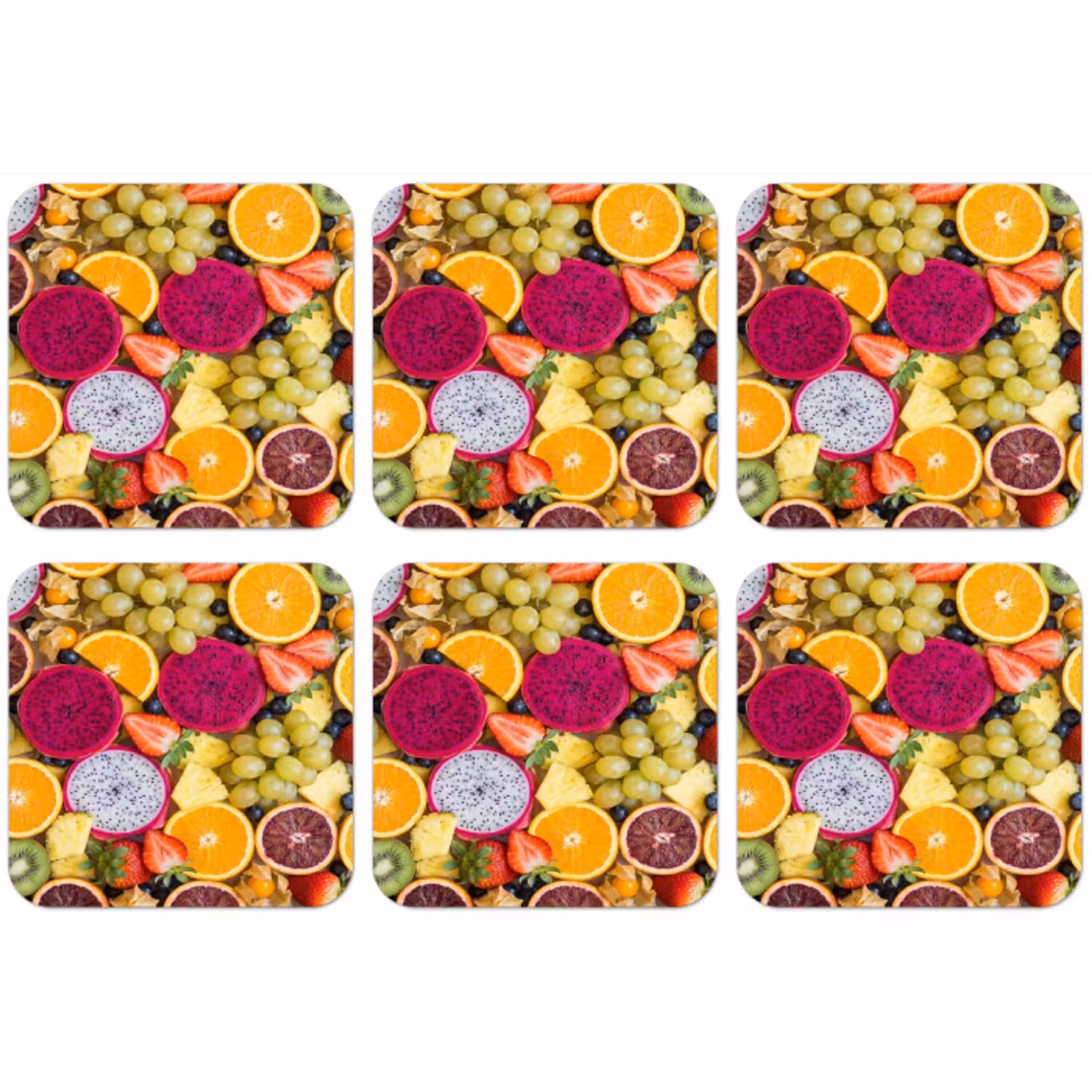 Fruit - Assortiment - Kleurrijk - Gezondheid onderzetter kurk middel -zkaufland3dotto