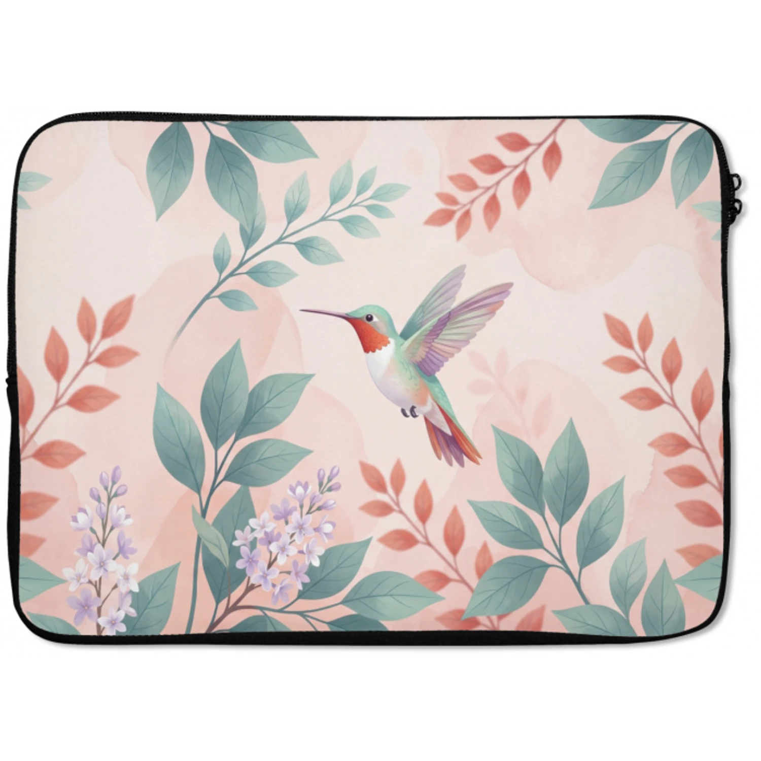 Kolibrie - Vliegen - Natuur - Illustratie - Kleurrijk laptophoes neopreen klein -zkaufland3dotto