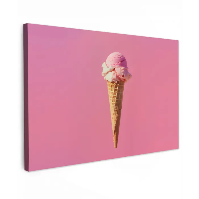 Hoorntje - Schepijs - Roze canvas 2cm klein -z3d
