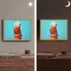 Ara - Koksmuts - Sokkel - Grappig Light Box met batterij (Wandlamp) middel -sfeer3