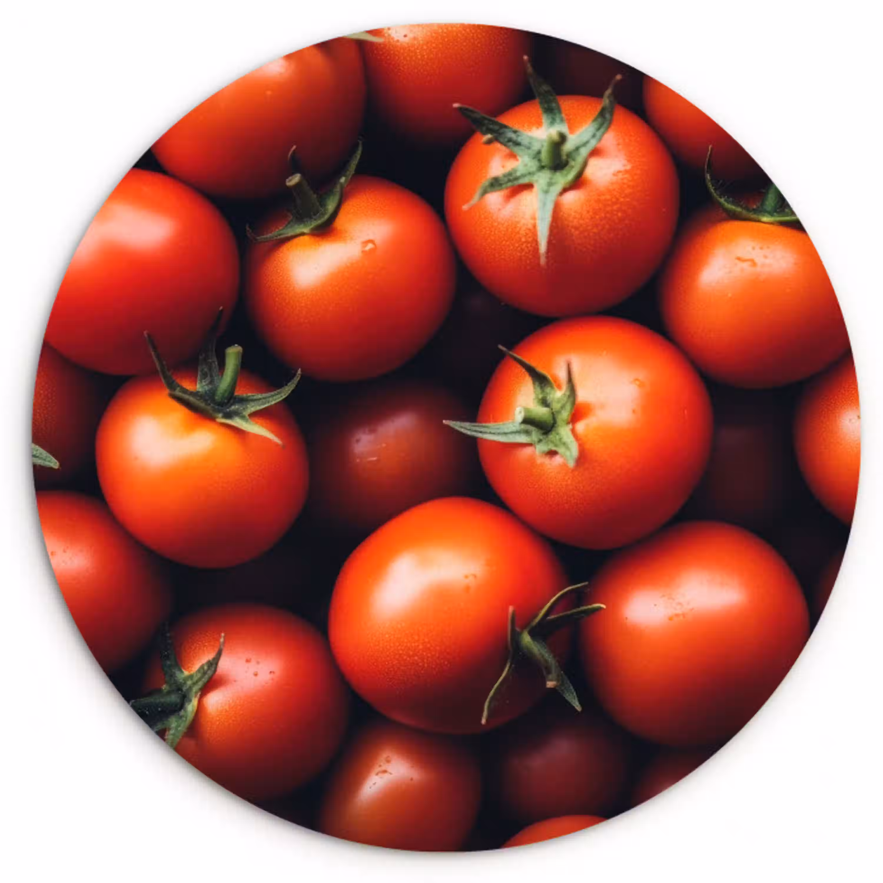 Groente - Rood - Tomaten Wandcirkel plexiglas klein -3d