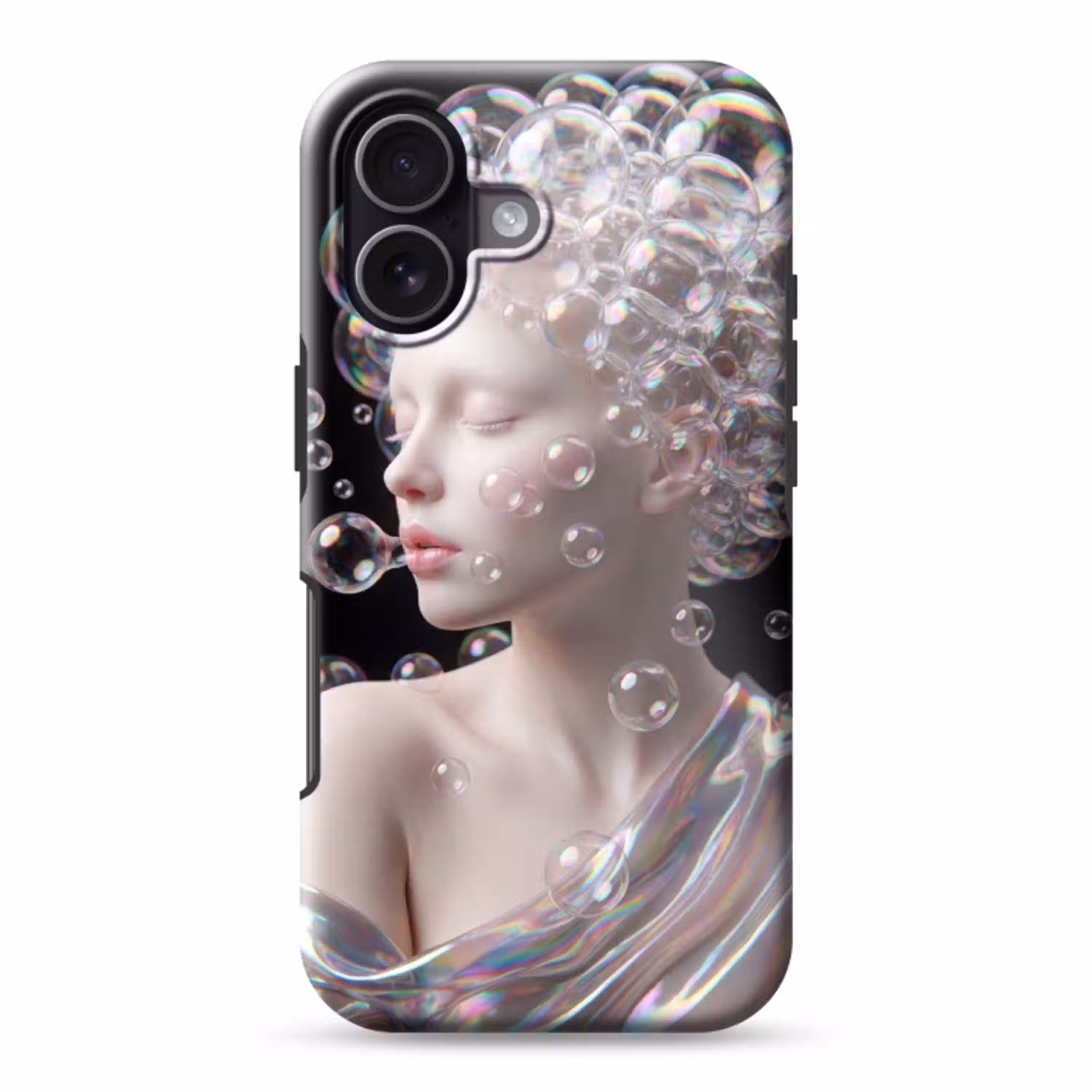 Vrouw - Bellen - Abstract - Kleurrijk Toughcase MagSafe Apple iPhone 17 klein -3d
