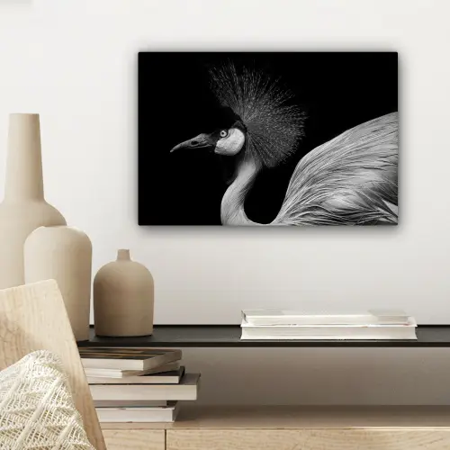 Kraanvogel - Zwart - Wit - Vogel - Dieren canvas 2cm klein -sfeer6
