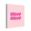 Bisou - Roze - Dikke letters aluminium wit klein -3d