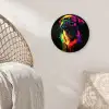 Puck - Hond - Verf - Kleuren Wandcirkel plexiglas klein -sfeer5
