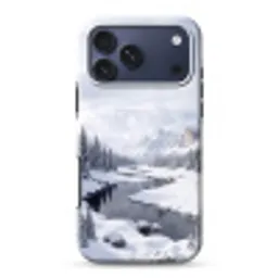 Sneeuwlandschap - Bergen - Rivier - Winter Toughcase MagSafe Apple iPhone 17 Pro Max klein -3d