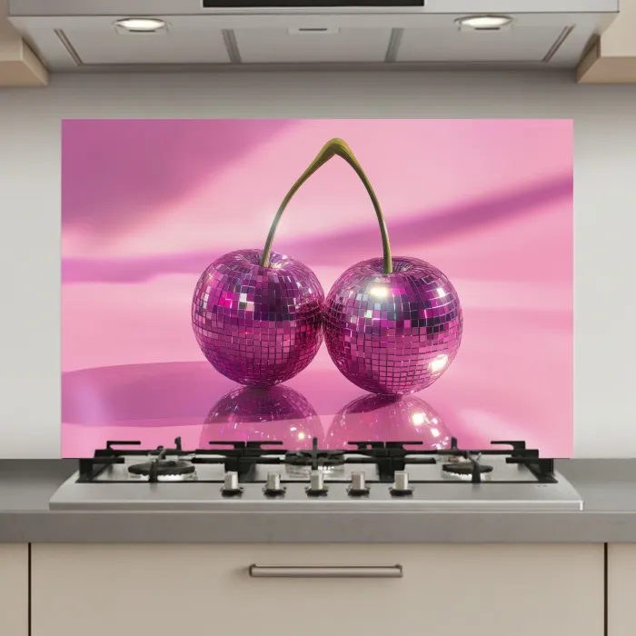 Glitter - Discobol - Roze - Kersen keuken achterwand spatscherm klein -3d_website