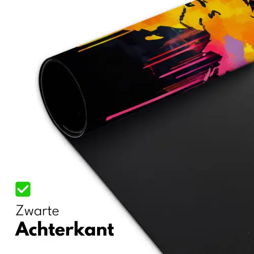Wereldkaart - Verf - Kleurrijk - Graffiti - Wereld Muismat XXL klein -sfeer2