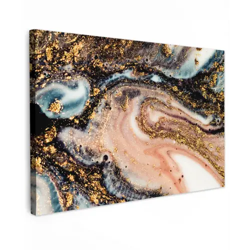 Marmerlook - Goud - Zwart - Glitter - Chic canvas 2cm klein -z3d
