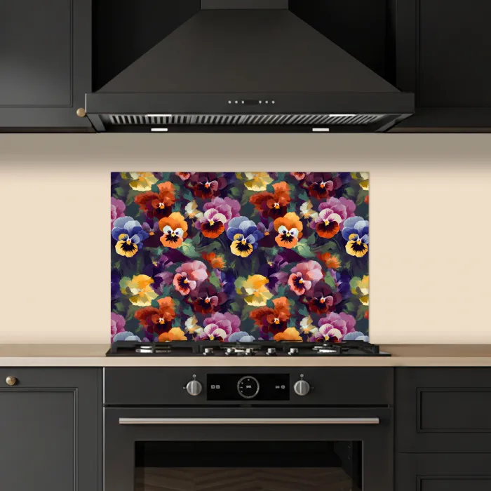 Viooltjes - Kleuren - Bloemblaadjes keuken achterwand spatscherm klein 900 -sfeer1