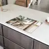 Gebouw - Palmbomen - Beige - Zon Inductie beschermer vinyl 3mm klein -sfeer8