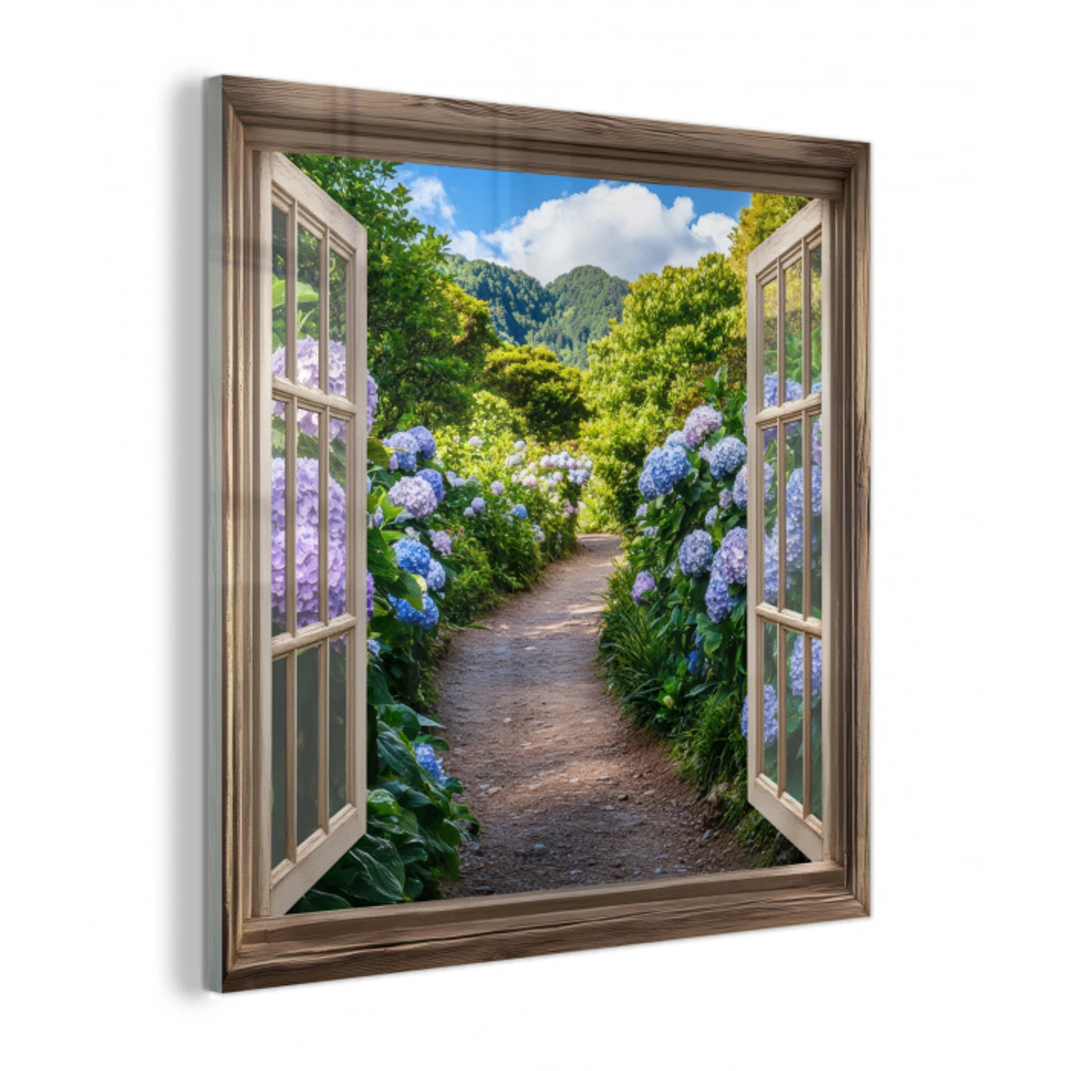 Doorkijk - Hortensia - Pad - Natuur plexiglas 5mm klein -z3d