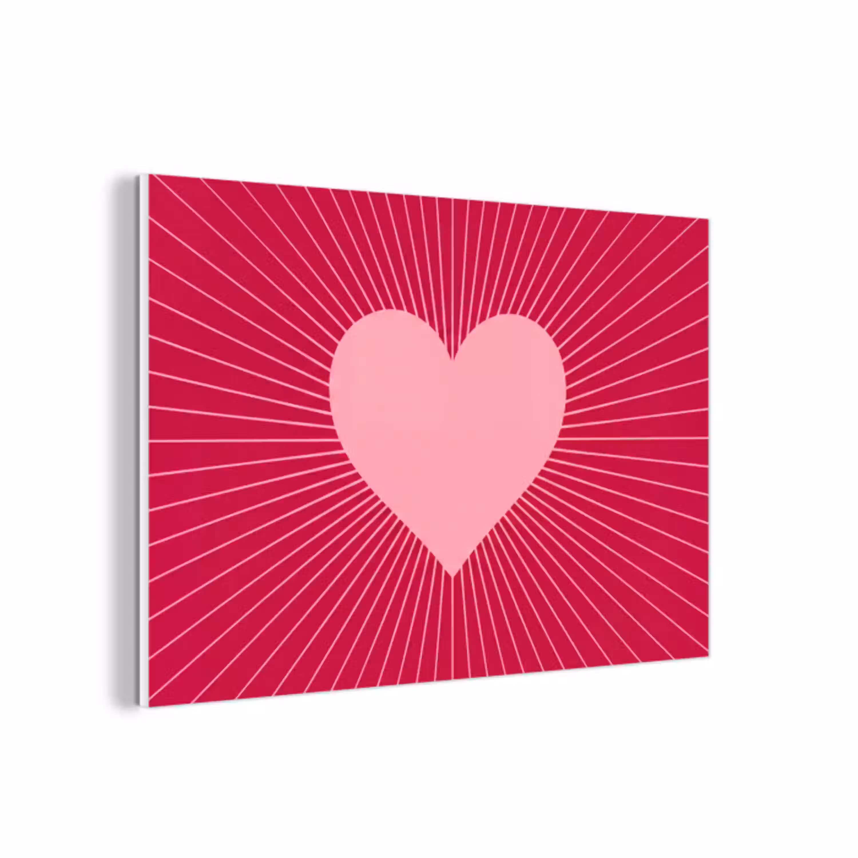 Hart - Stralen - Liefde - Abstract - Roze forex 5mm xxl -3d