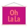 Oh la la - Luipaardprint - Roze textielposter latten blank klein -3d