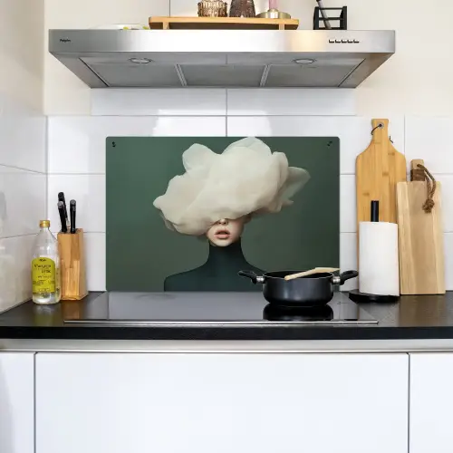 Hoed - Vrouw - Beige Inductie beschemer met haakjes klein -sfeer2