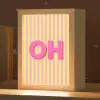 Tekst - Strepen - Roze Light Box met kabel (Kinderlampje) klein -zzz_3d_website