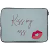 Kiss my ass - Lip - Blauw laptophoes neopreen klein -zkaufland3dotto