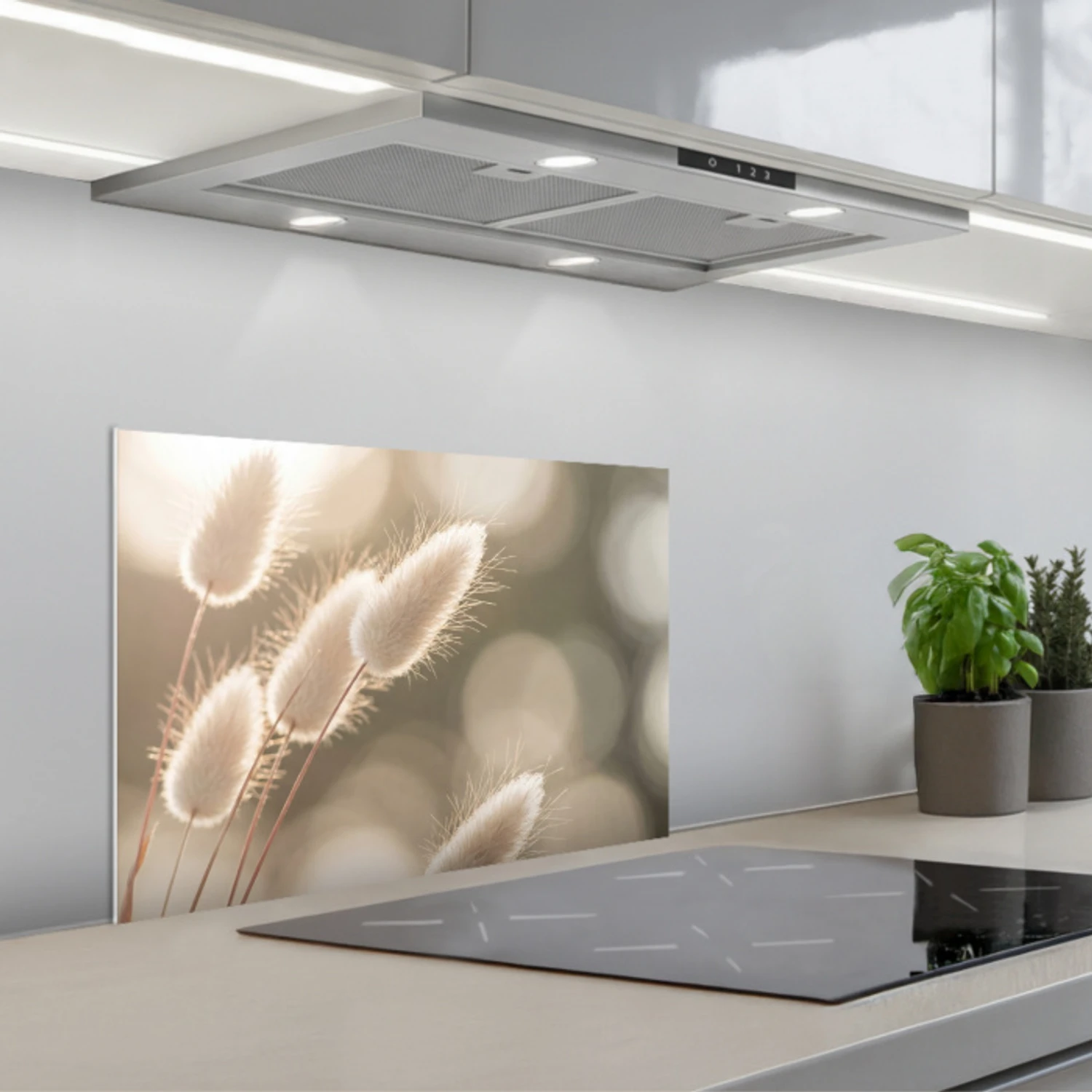 Hazestaartgras - Wit - Zonlicht keuken achterwand spatscherm klein -3d_schuin