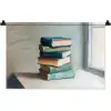 Stapel - Boeken - Groen - Daglicht Wandkleed katoen klein -zz3d