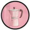 Roze - Mokkapot - Illustratie - Koffie Fotolijst rond zonder passe partout klein -3d