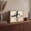 Penseelstreken - Ruw - Abstract - Beige Light Box met batterij (Wandlamp) middel -sfeer2