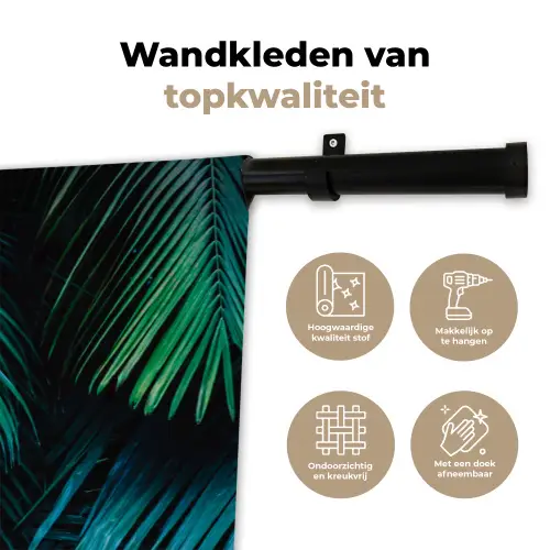 Tropical - Jungle - Bladeren - Groen Wandkleed katoen klein -sfeer2