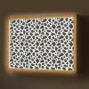 Koe - Vlekken - Patroon - Zwart Light Box met batterij (Wandlamp) middel 907 -z3d_website
